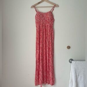 Floral Red Summer Maxi Dress